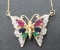 Semi precious stones in butterfly necklace, 