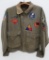 Flight Jacket with leather collar and patches, size 42 reg, American Flag back patch