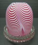 Cranberry glass Fairy light, Clarkes Cricklite, 4 1/2