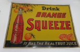 Nice Drink Orange Squeeze beverage sign, metal, JV Reed