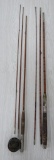 Two vintage bamboo fly rods