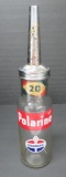 Polarine Standard 1 quart oil bottle, colored with metal insert, 15