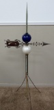Lightning rod with shooting star and moon arrow, and two lightning rod balls, 56