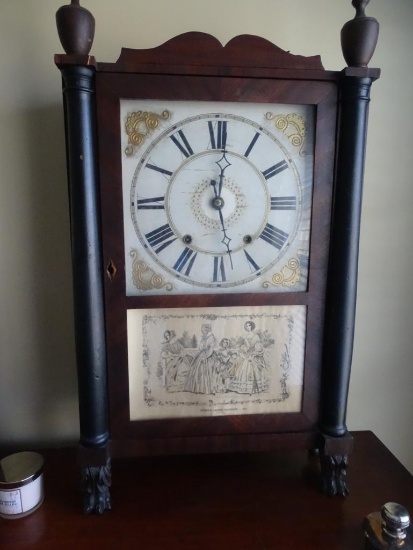 Seth Thomas antique clock-Patent clocks invented by Eli Terry. Made/sold @ Plymouth, Conn.