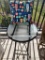 Small Glass/metal patio table and outdoor nautical pillow