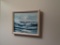 Small oil on canvas (waves), ceramic turtle wall hanging and towel rack