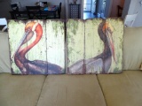 Set of Wooden Wall Pelicans (2)- 27