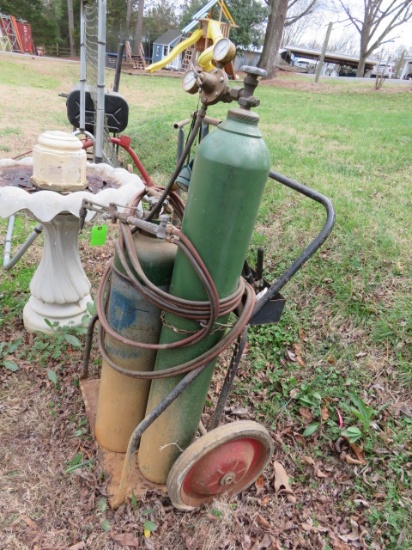 TORCH, 3 TANKS AND ROLLING CART