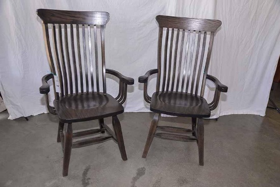1 Single Chair High Back Dark Stain Wooden Dining Chair