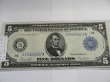 SERIES OF 1914 $5 FEDERAL RESERVE NOTE, BOSTON, WHITE/MELLON FRN847A