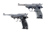 (C) LOT OF 2: WALTHER P38 AND SPREEWERK P38 SEMI-AUTOMATIC PISTOLS.