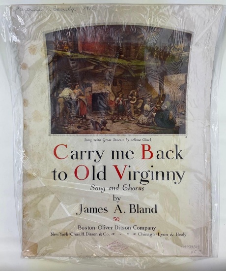 Sheet Music for Carry me Back to Old Virginny