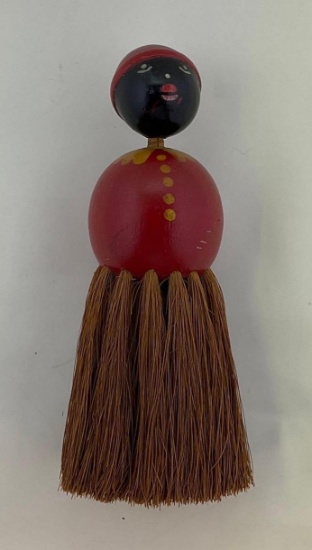 Black American Mammy Vintage Wooden Crumb Brush