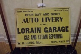 Lorain garage sign cardboard