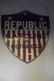 Repblic Shield Porcelain Sign 2-sided 52