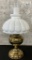 Converted To Electric Oil Lamp W/ Shade - 20½