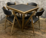 Vintage Wooden Card Table W/ 4 Wooden Chairs - 34