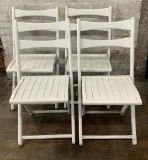 4 White Wooden Folding Chairs - LOCAL PICKUP OR BUYER RESPONSIBLE FOR SHIPP