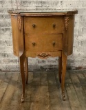 French Inlaid 2-drawer Table - Finish Very Poor, 22