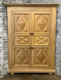 Carved Pine Corner Cabinet - 60