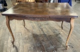 Country French Draw-Leaf Table W/ Snail Feet & Pads - 49