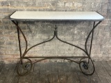 Iron Console Stand W/ Milk Glass Top - 40