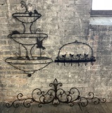3 Wrought Iron Decorative Pieces - Largest Is 42