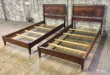 Pair 1940s Mahogany Twin Beds - 38