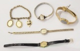 4 Vintage Ladies Watches - Elgin Etc.;     Charm Bracelet