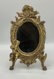 Vintage Cast Bronze Cherub Mirror - 11½