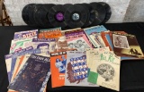 Lot Old 33 RPM Records;     Lot Old Sheet Music