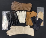 8 Pairs Ladies Vintage Leather Gloves