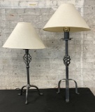 2 Iron Base Lamps - Tallest 36