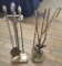 2 Vintage Brass Fireplace Tool Sets