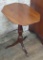 Circa Mid-1800s Small Walnut Tilt-Top Tripod Table - 1 Leg Needs Glue, Old