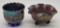 Purple Northwood Carnival Glass Footed Bowl - Rosettes, 7¼