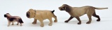 3 Small Vintage Celluloid Dog Figures