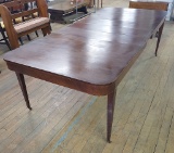 Circa Mid-1800s English Inlaid & Banded Hepplewhite Style Dining Table - W/