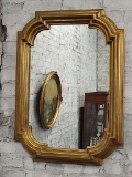 Nice Wood & Gilt Mirror - Beveled Frame, 29