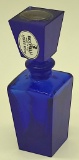 Cobalt Blue Glass Perfume Bottle - Marked 925 Italy