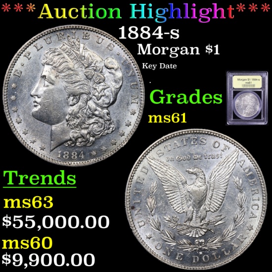 ***Auction Highlight*** 1884-s Morgan Dollar $1 Graded BU+ By USCG (fc)