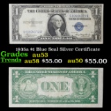 1935a $1 Blue Seal Silver Certificate Grades Select AU