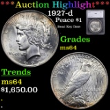 ***Auction Highlight*** 1927-d Peace Dollar $1 Graded ms64 By SEGS (fc)