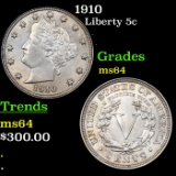 1910 Liberty Nickel 5c Grades Choice Unc