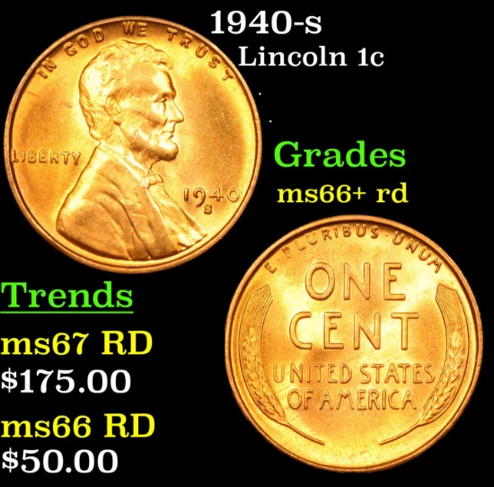 1940-s Lincoln Cent 1c Grades GEM++ RD