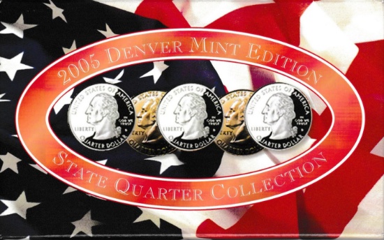 2005 United States Quarters Proof Set Denver Edition, 5 Coins Inside!