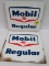 Pair Original Mobil Pegasus Porcelain Gas Pump Plate Signs 12 X 14
