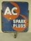 Vintage Ac Spark Plugs/ Oil Filters Dbl. Sided Pole Sign W/ Original Frame