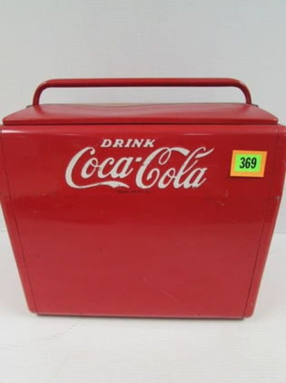 Antique Cavalier Coca Cola Ice Chest Metal Cooler