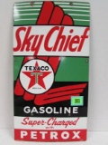1958 Dated Texaco Sky Chief Porcelain Pump-plate Sign 12 X 22